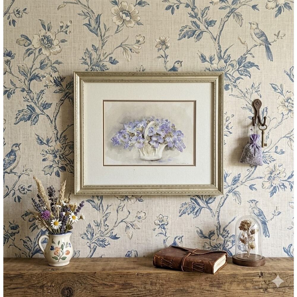 Purple Violets Bouquet Trudy Huskamp - van de Breemen Framed Print Wall Decor